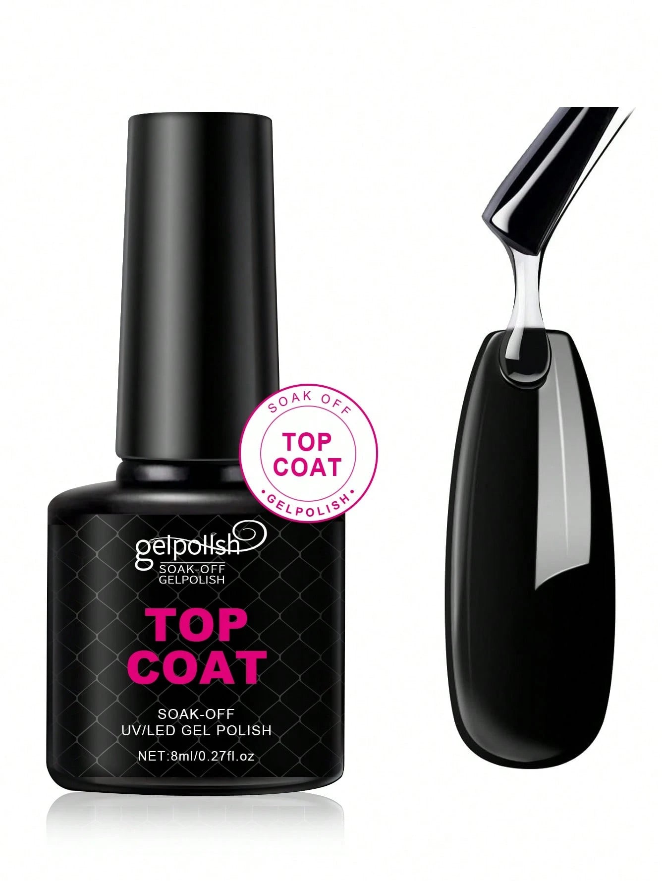 Gel Top Coat, No Wipe, Soak Off