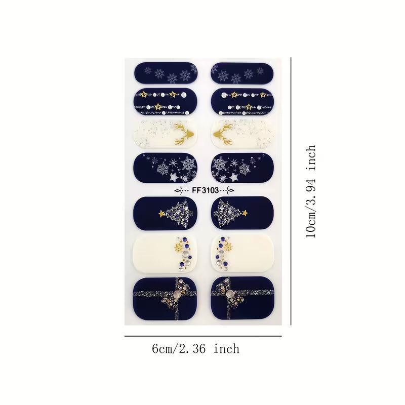 Midwinter Night's Dream - Festive Holiday Fully Cured Gel Nail Wrap