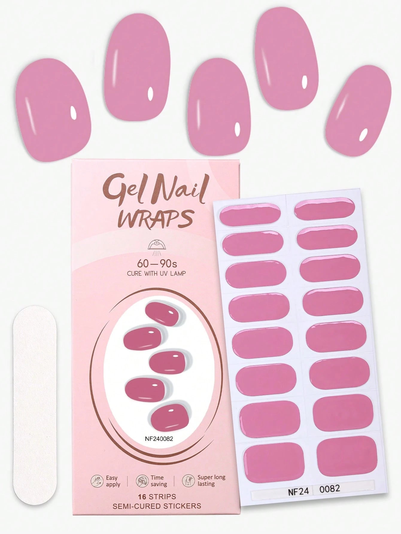 The Love Letter - Classic Sweet Pink Semi-Cured Gel Nail Wraps