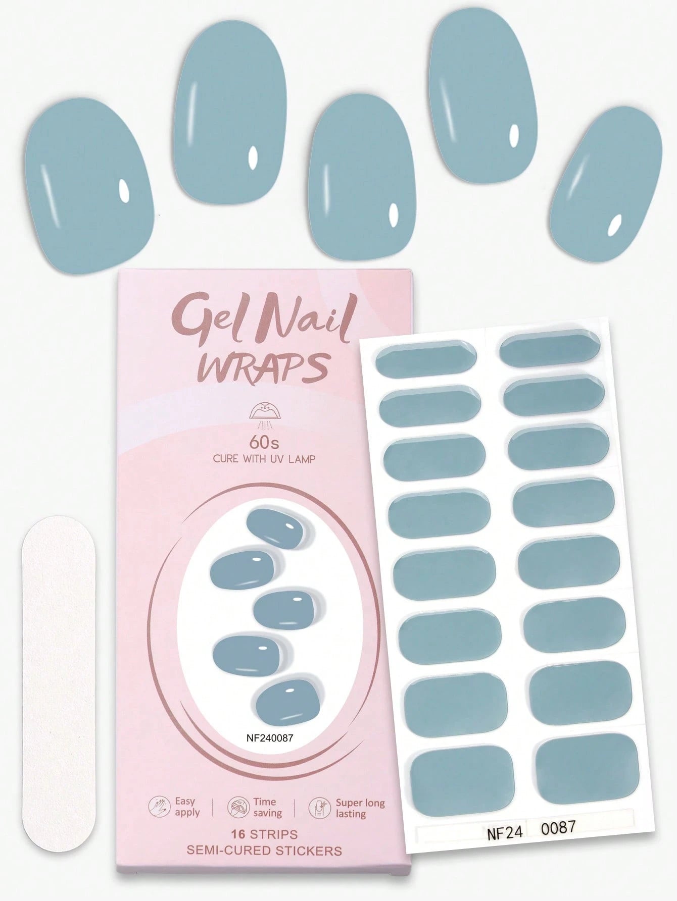 The Slate Story - Classic Slate Blue Semi-Cured Gel Nail Wraps
