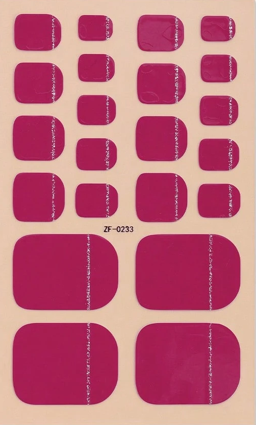 Poetic Passion - Classic Magenta Fully Cured Gel Pedicure Wrap