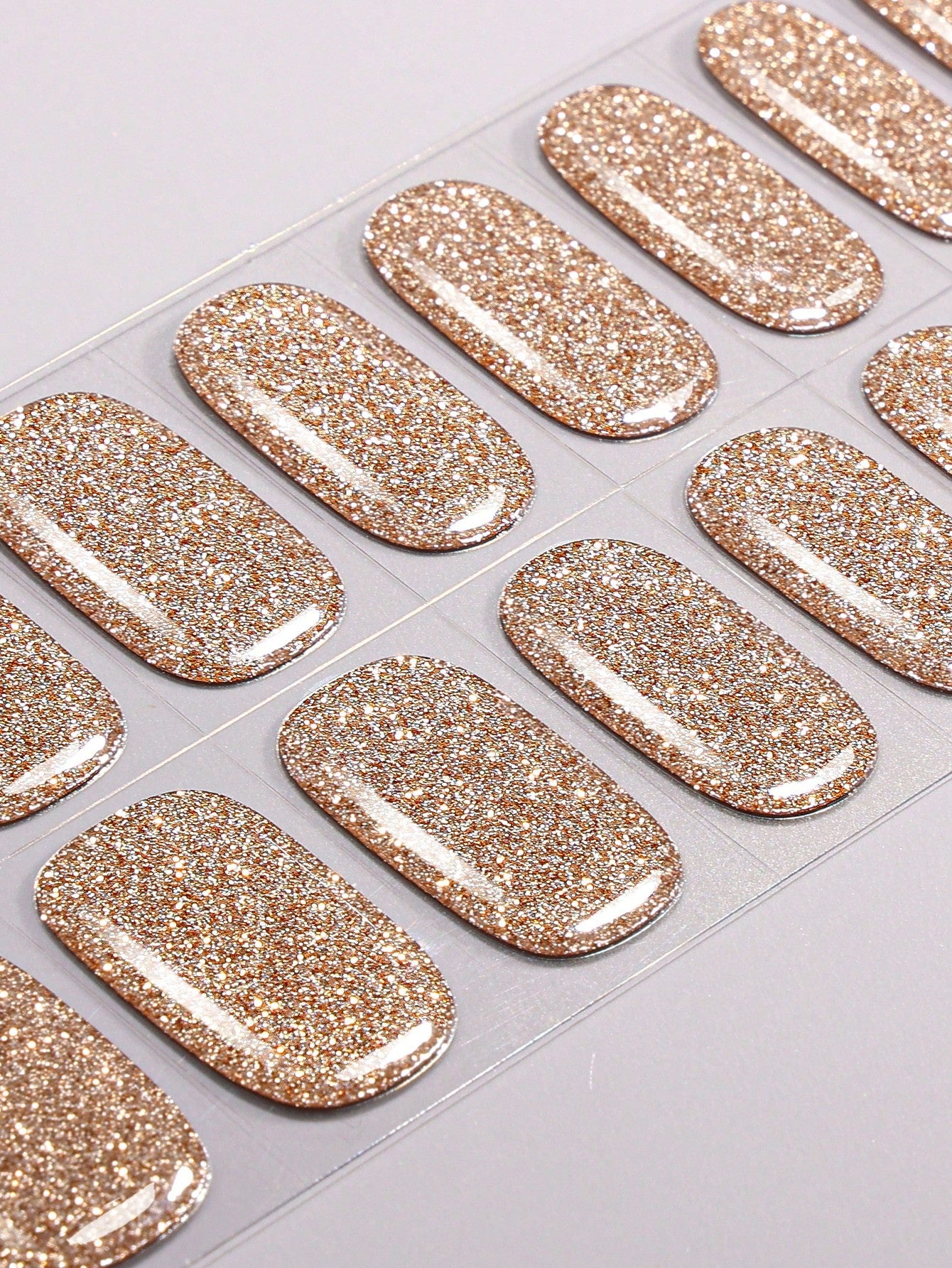 The Great Gatsby - Champagne Gold Glitter Semi-Cured Gel Nail Wraps