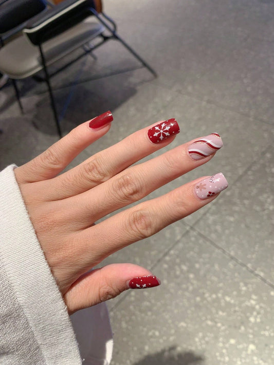 The Gift of the Magi - Candy Cane Swirls Fully Cured Gel Nail Wrap