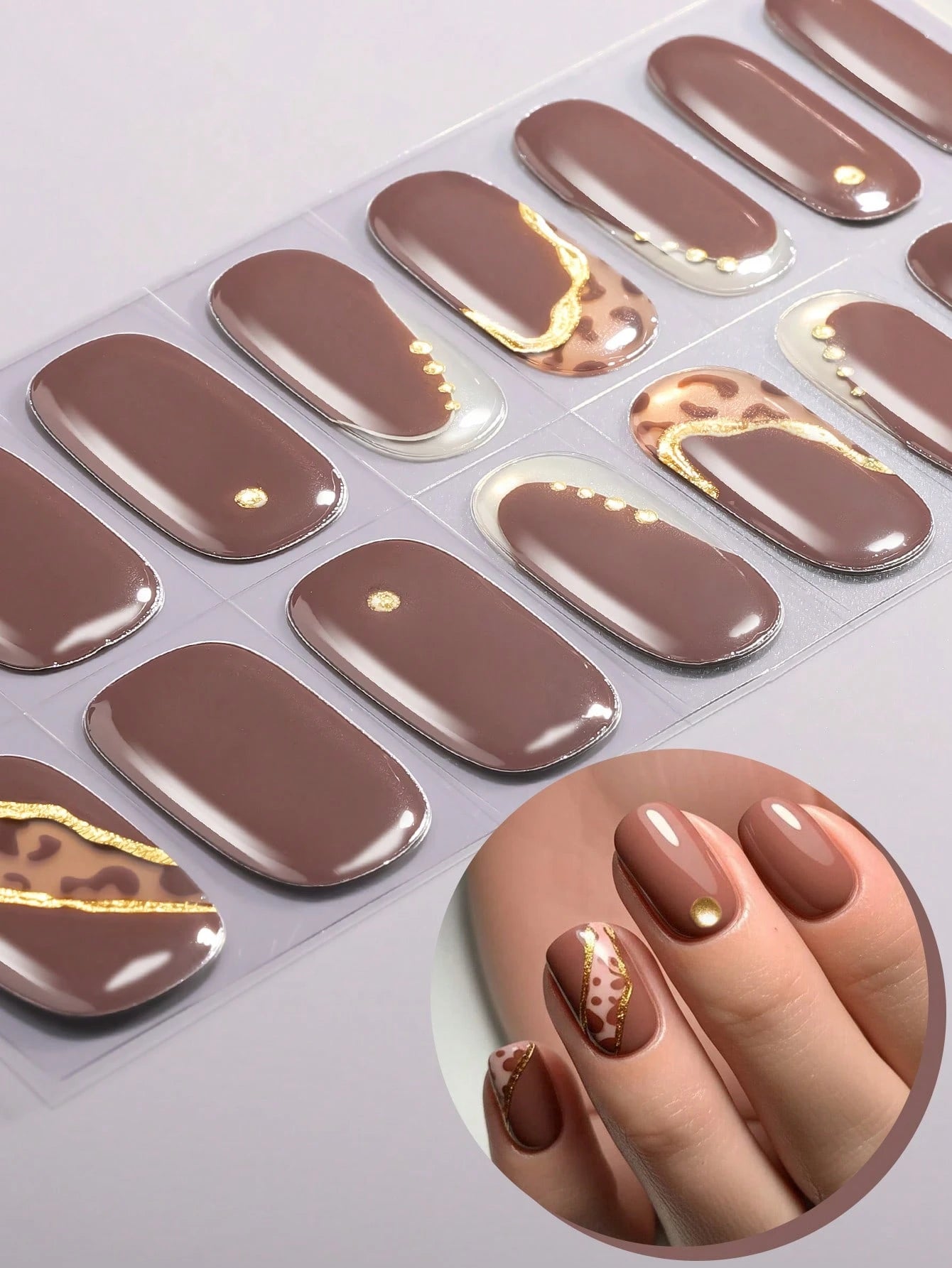 Leather Bound - Abstract Animal Print Semi-Cured Gel Nail Wraps