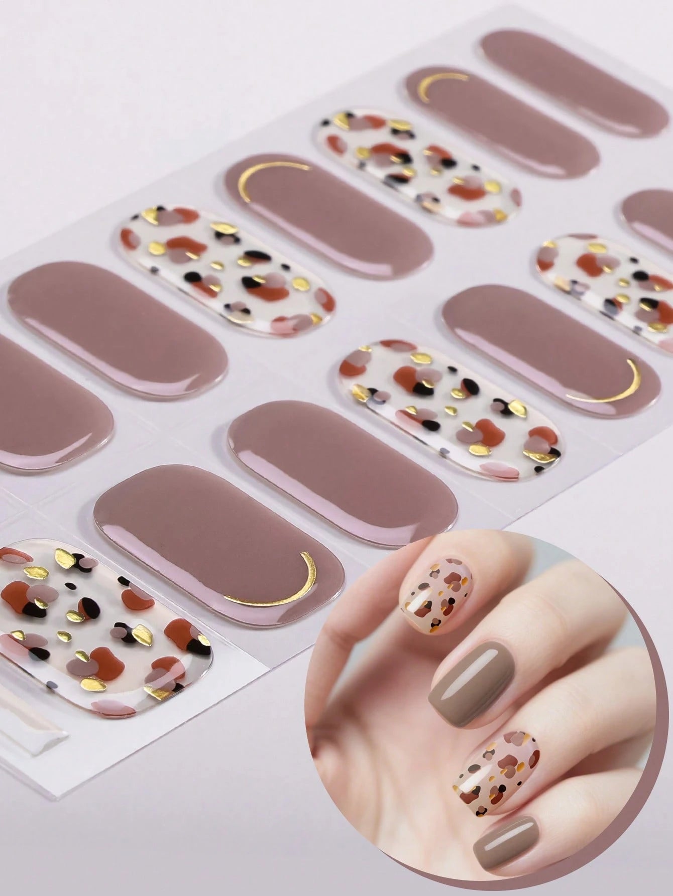 Free Verse - Abstract, Terrazzo-Style Mosaic Semi-Cured Gel Nail Wraps