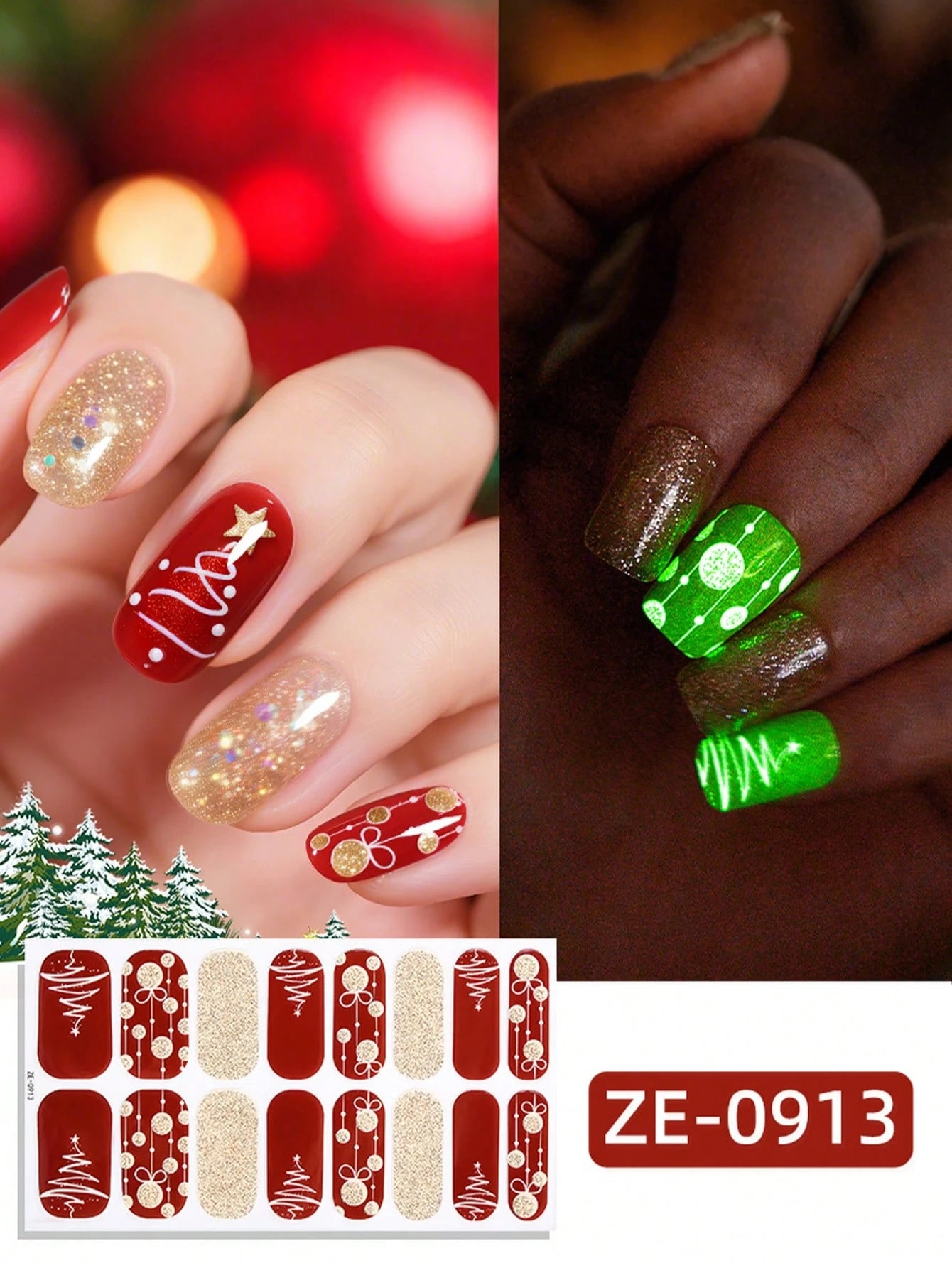 A Christmas Carol - Festive Holiday fully cured gel wraps on nails - The Prose & Polish South Africa