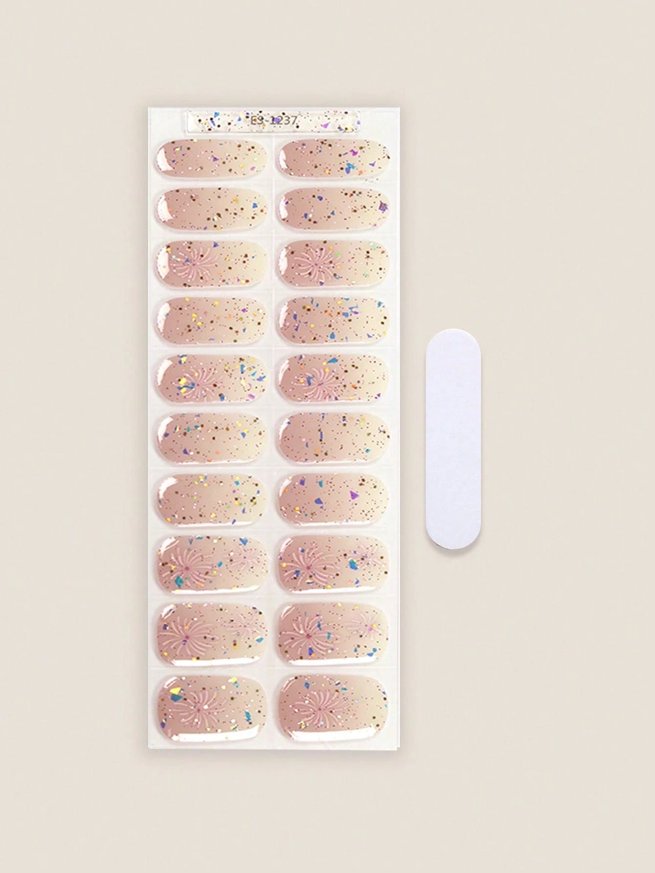Champagne Toast - Soft Gold Glitter Semi-Cured Gel Nail Wraps