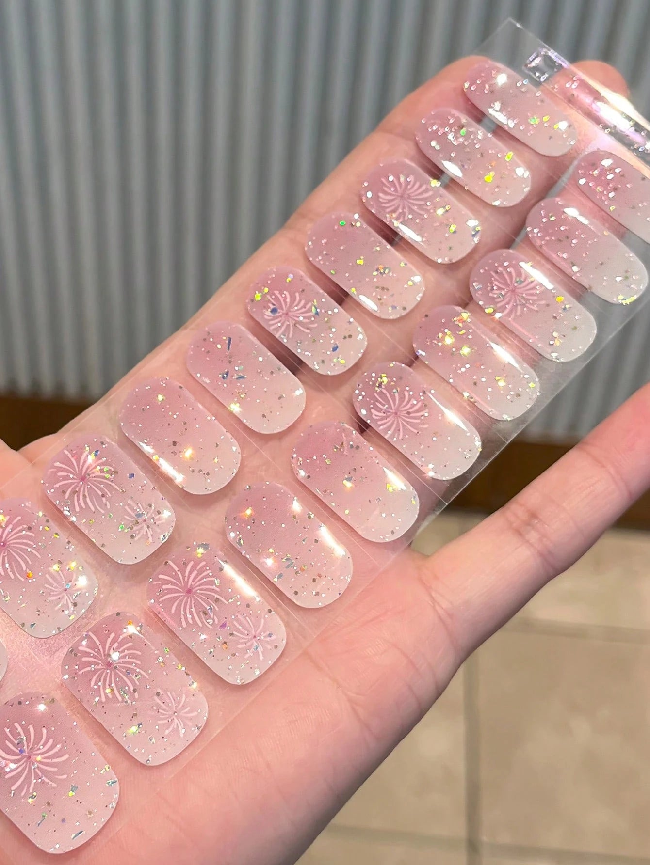 The Grand Finale - Pink NY Semi-Cured Gel Nail Wraps