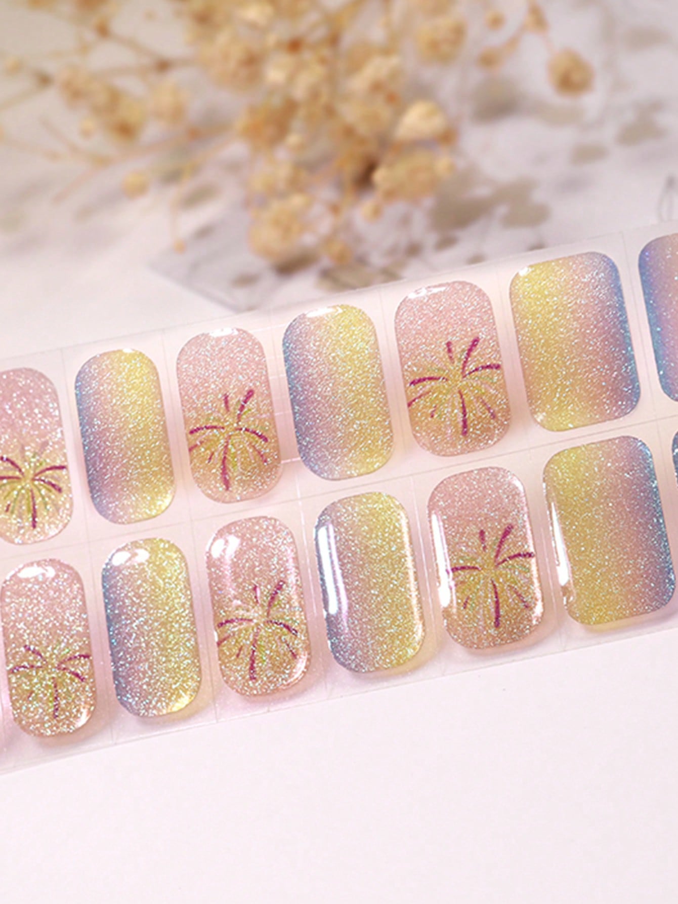 Rose Gold Romance - Metallic Shimmer Semi-Cured Gel Nail Wraps