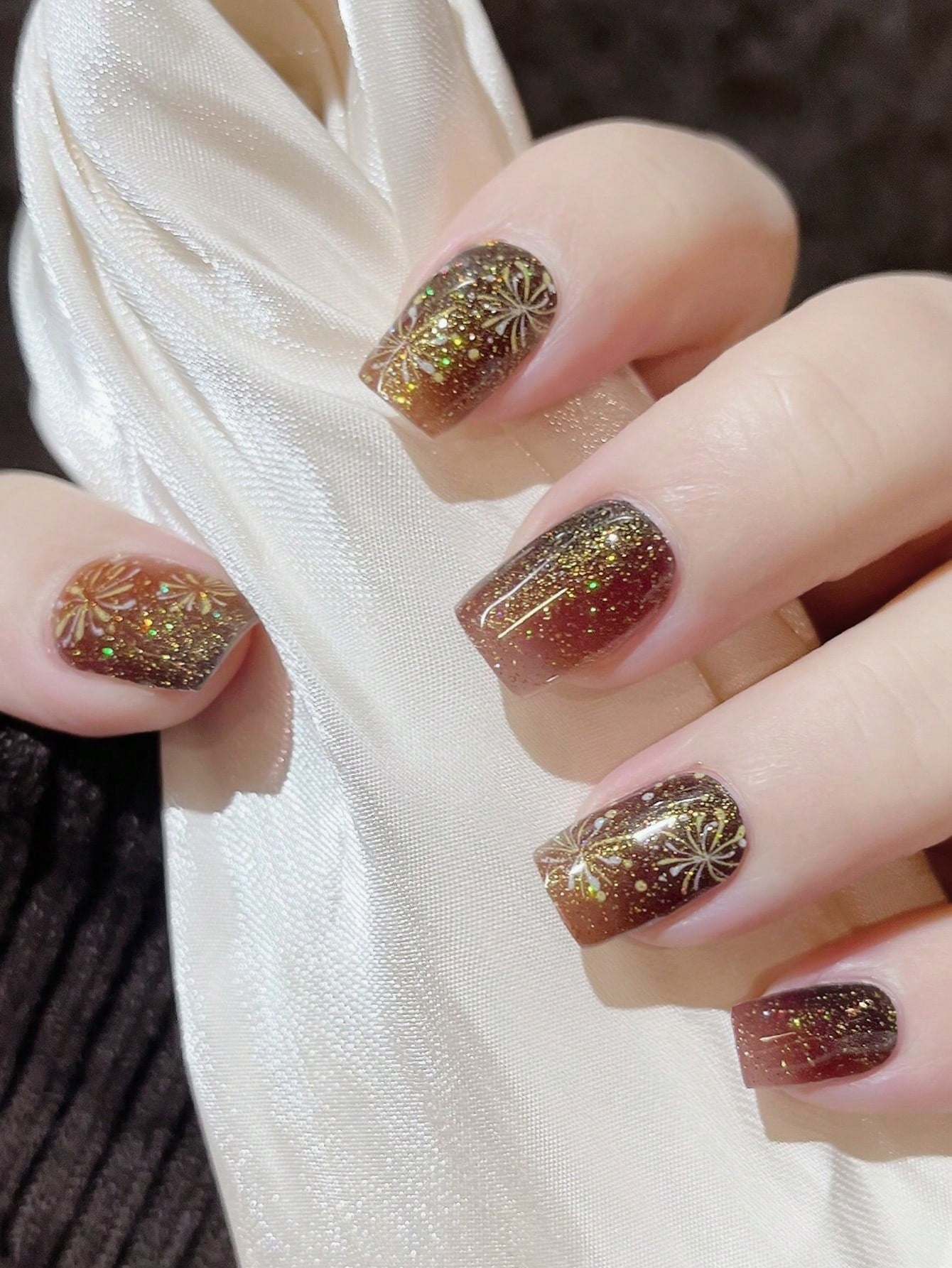 Midnight in Paris - Black & Silver Glitter Semi-Cured Gel Nail Wraps