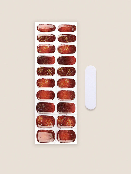 After Dark - Holographic Red Semi-Cured Gel Nail Wraps