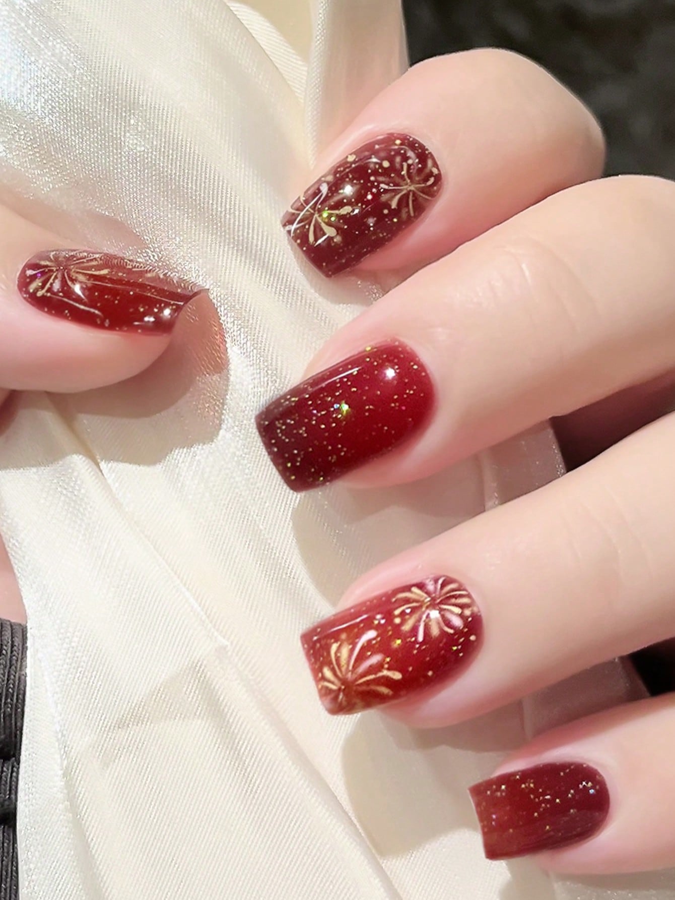 After Dark - Holographic Red Semi-Cured Gel Nail Wraps